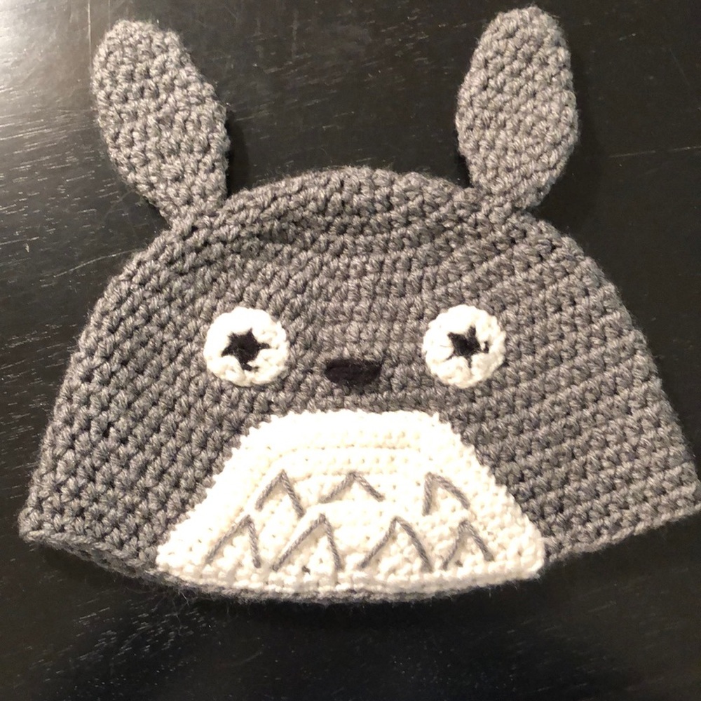 Wool/cotton blend Totoro beanie